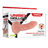 LoveToy Gode ceinture creux unisexe 16,5 cm - Gode ceinture réaliste avec harnais - Nude