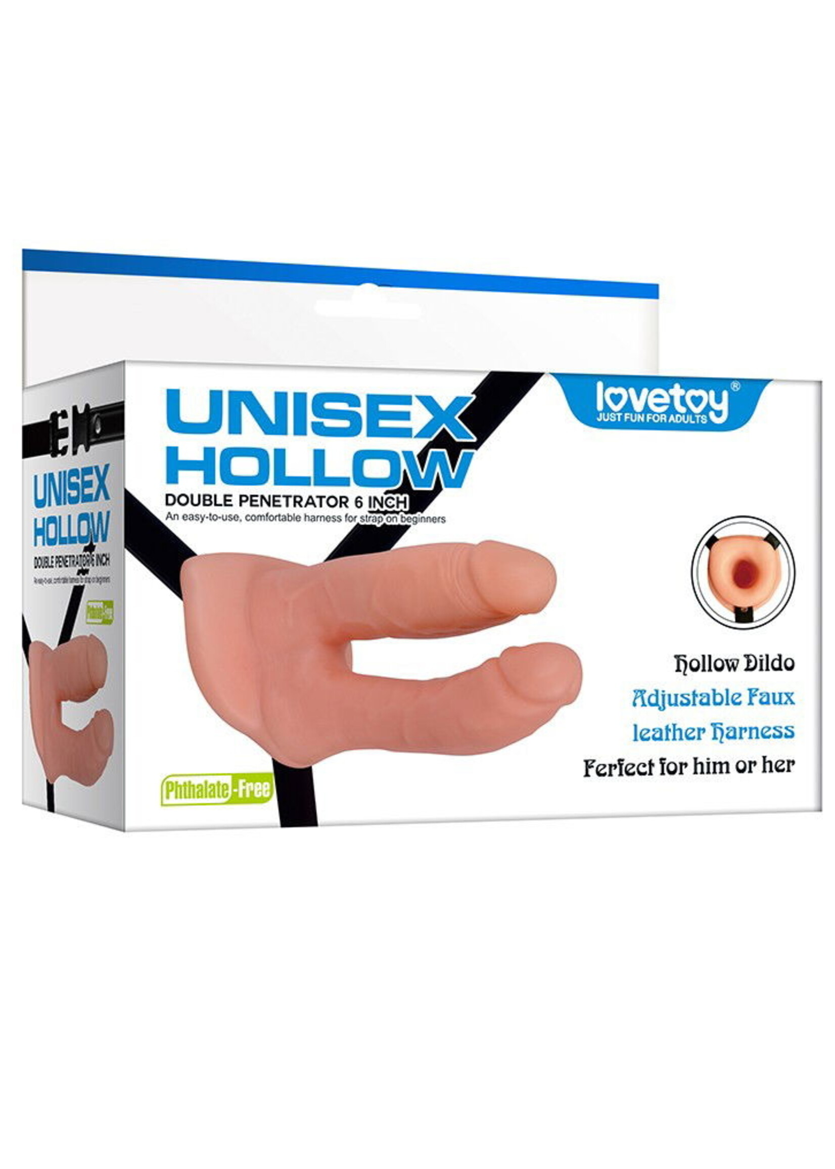 LoveToy Unisex holle strap-on - Strap-on 12,5 cm