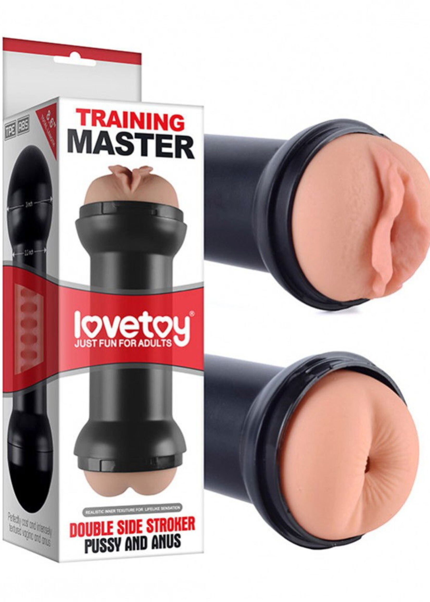 LoveToy Training Master Doppelseitiger Taschenmuschi - Vaginal & Anal