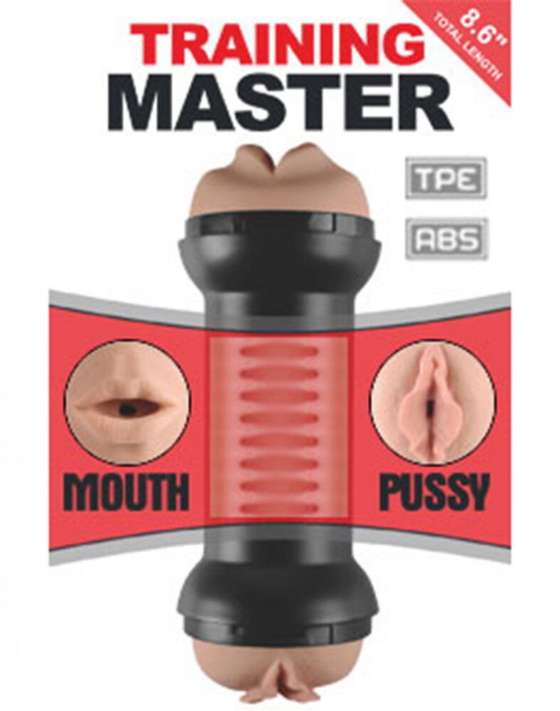 LoveToy Training Master Double Side Stroker - Bouche + Vagin - Nu