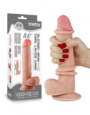 LoveToy Sliding Skin Dildo - Realistischer Dildo 20 cm Ø 4 cm