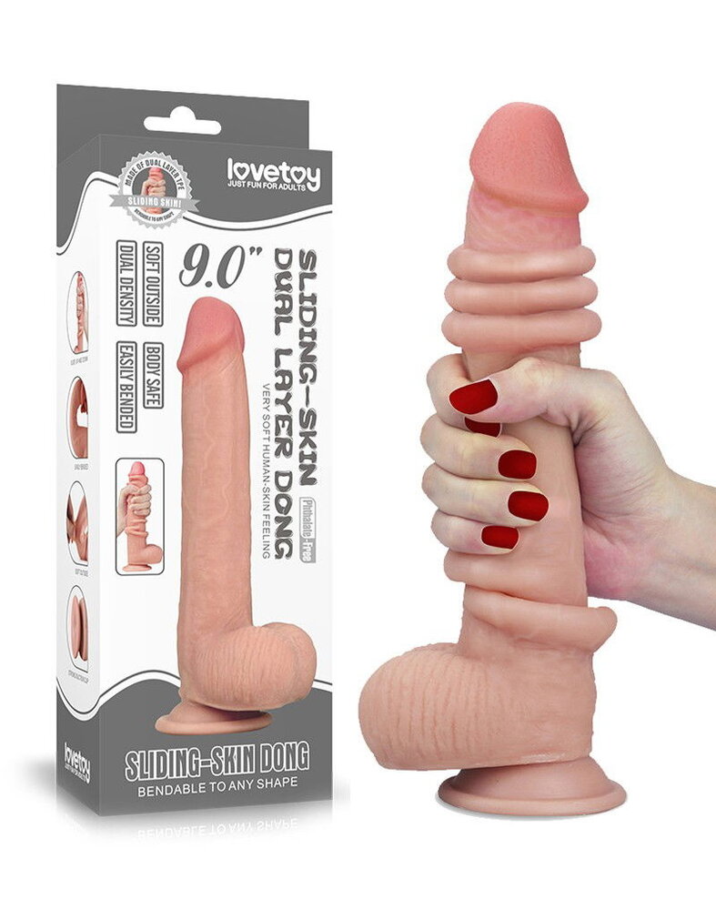 LoveToy Sliding Skin Dildo - Realistischer Dildo 23 cm Ø 3,5 cm