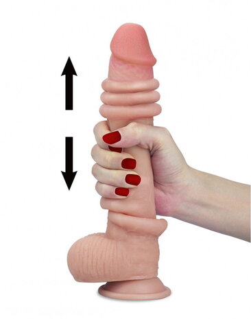 LoveToy Gode coulissant en peau 9" / 23 cm (Ø 3,5 cm) - Nude