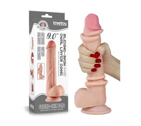 LoveToy Sliding Skin Dildo 9.0" / 23 cm (Ø 4 CM) - Nude