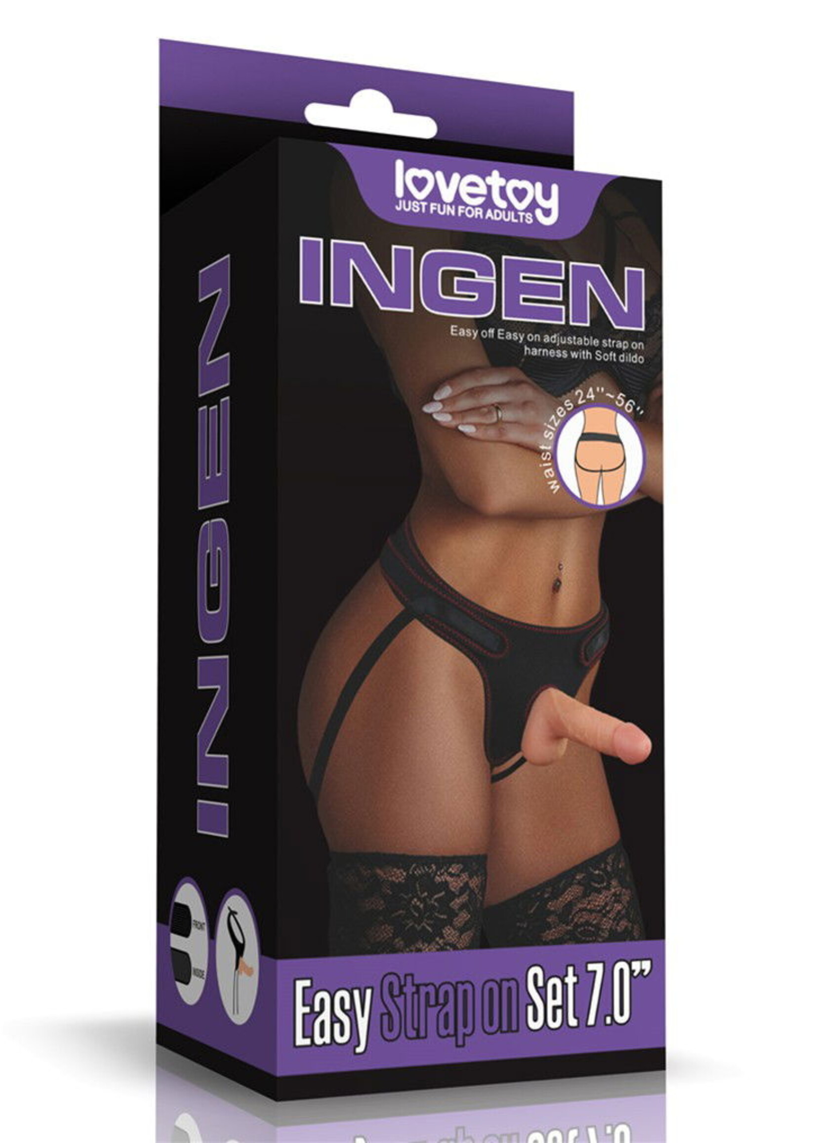 LoveToy Strap-on-Set mit Dildo - 18 cm Ø 3,6 cm