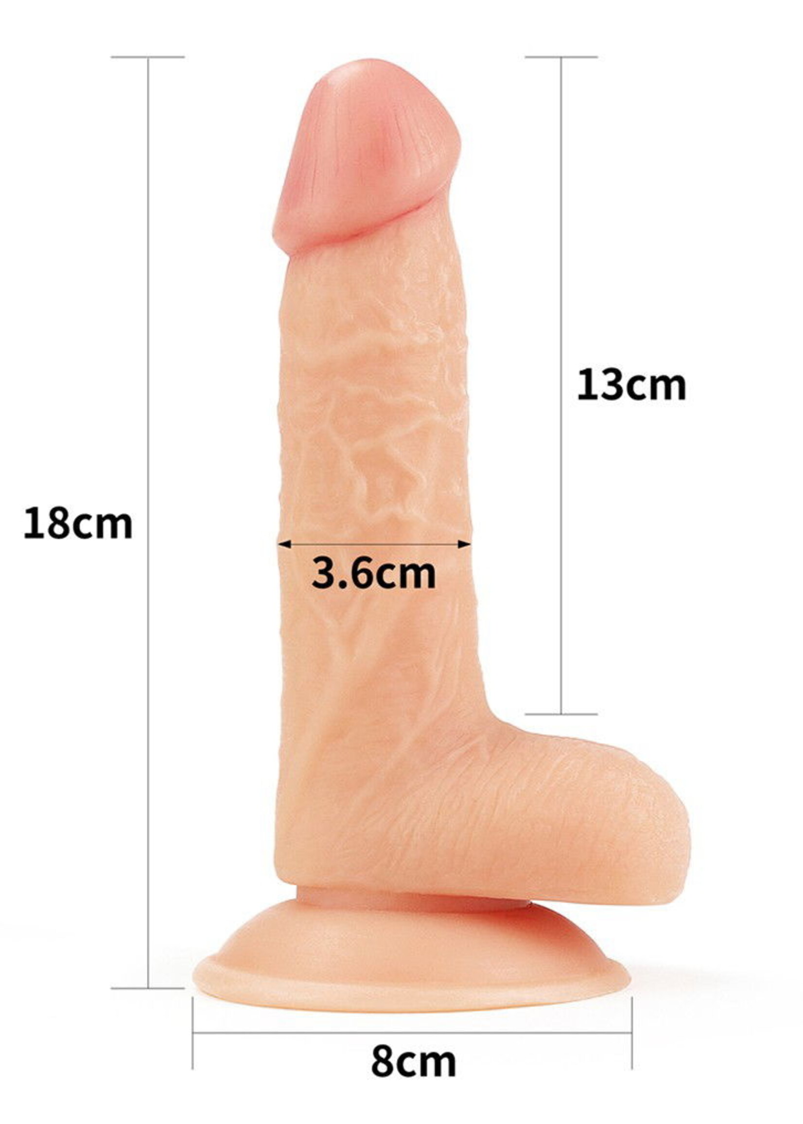 LoveToy Strap-on-Set mit Dildo - 18 cm Ø 3,6 cm