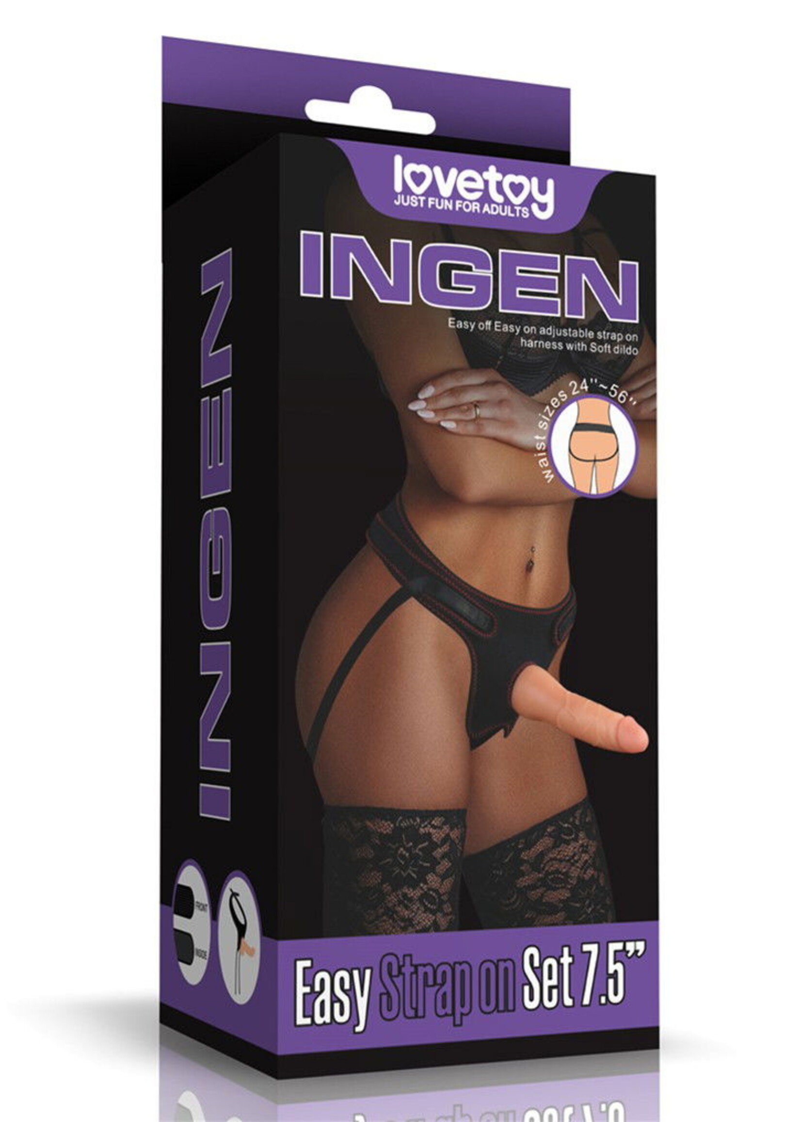 LoveToy Ensemble gode ceinture facile à utiliser avec gode 7,5" / 19 cm