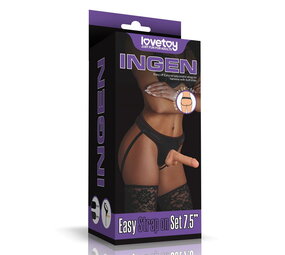 LoveToy Strap-on set met dildo en testikels 19 cm