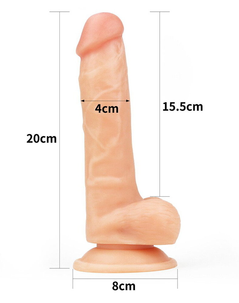 LoveToy Strap-On-Set mit Dildo und Hoden - 20 cm Ø 4 cm
