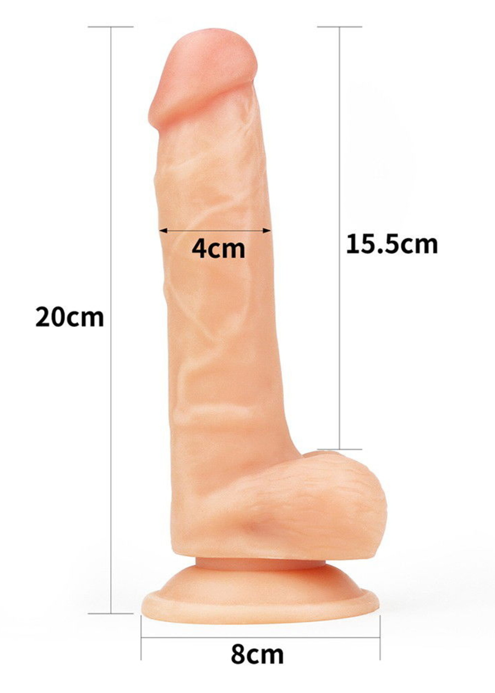 LoveToy Strap-On-Set mit Dildo und Hoden - 20 cm Ø 4 cm