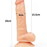 LoveToy Strap-on set met dildo en testikels - 20 cm Ø 4 cm