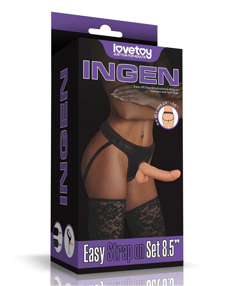 LoveToy Ensemble gode ceinture Easy Strap-on avec gode 8,5" / 21,5 cm - Nude