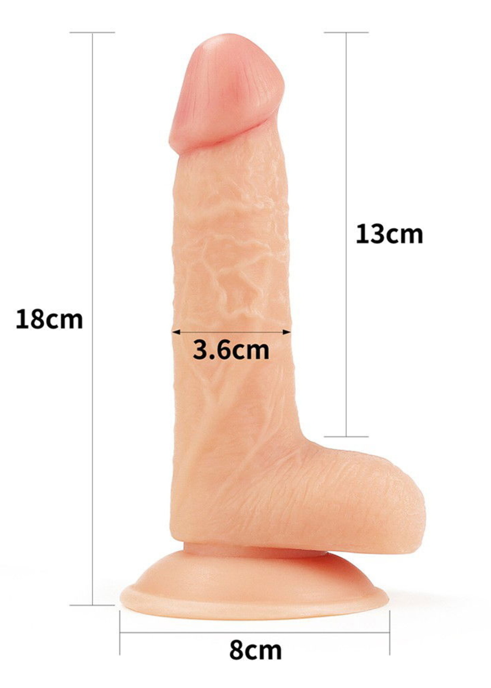 LoveToy Der ultraweiche Typ - Realistischer Dildo 18 cm Ø 3,9 cm