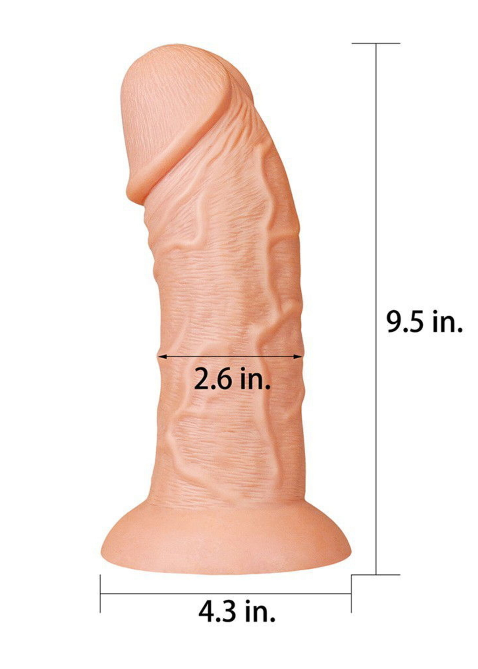 LoveToy Realistische gebogen dildo - Realistische dildo 24 cm Ø 6,6 cm