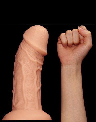 LoveToy Realistische gebogen dildo - Realistische dildo 24 cm Ø 6,6 cm