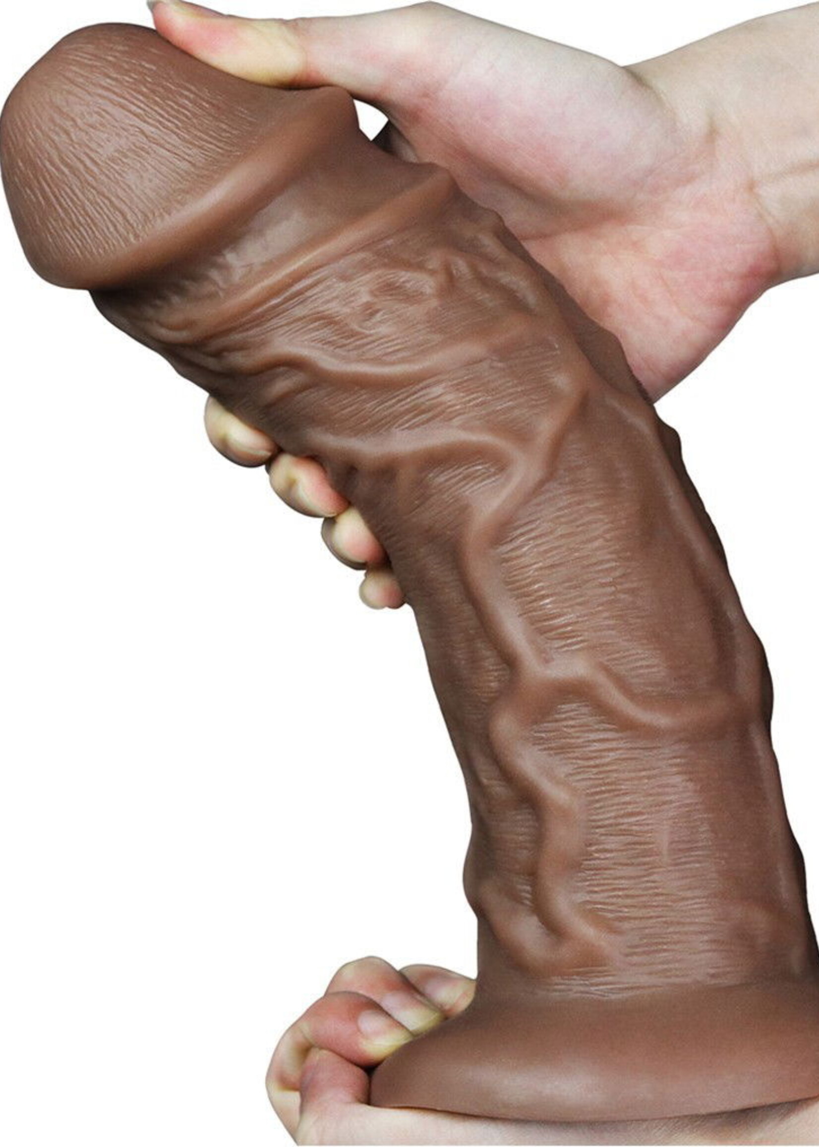 LoveToy Realistischer Dildo „Chubby“ Braun - Realistischer Dildo 26,6 cm Ø 6,3 cm