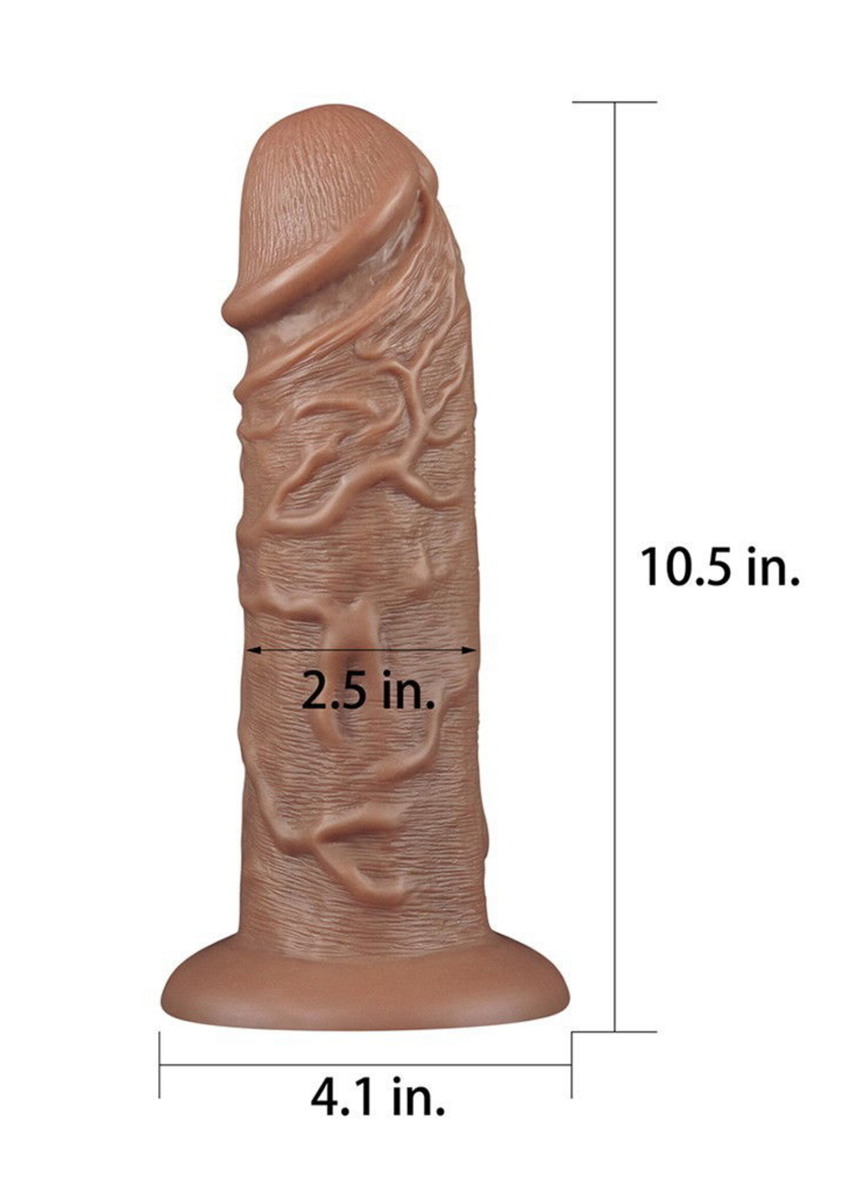 LoveToy Realistischer Dildo „Chubby“ Braun - Realistischer Dildo 26,6 cm Ø 6,3 cm