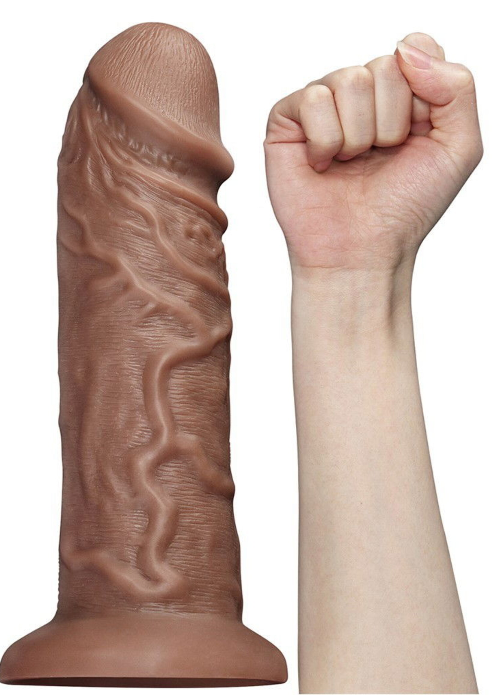 LoveToy Realistischer Dildo „Chubby“ Braun - Realistischer Dildo 26,6 cm Ø 6,3 cm