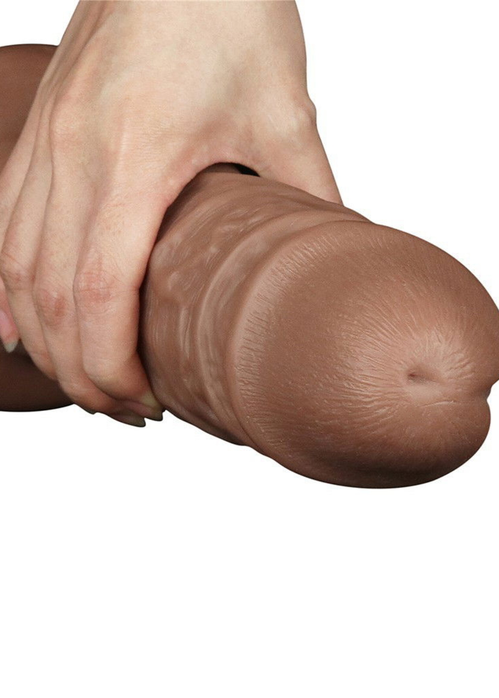 LoveToy Realistischer Dildo „Chubby“ Braun - Realistischer Dildo 26,6 cm Ø 6,3 cm