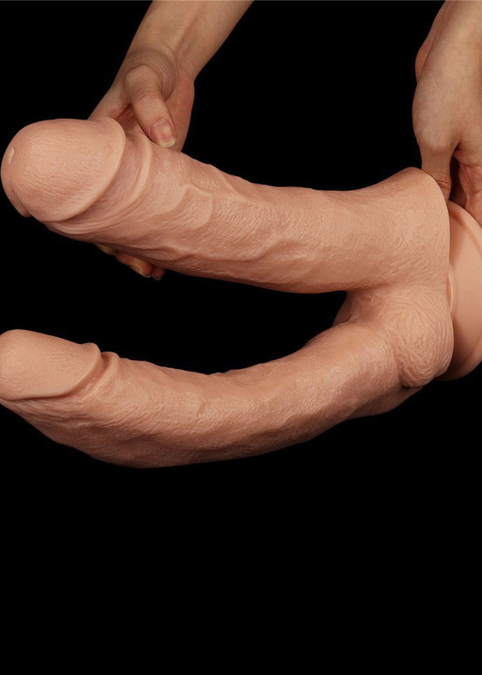 LoveToy Mega Dubbele Dildo - Strap-On 30 cm Ø 5,5 cm