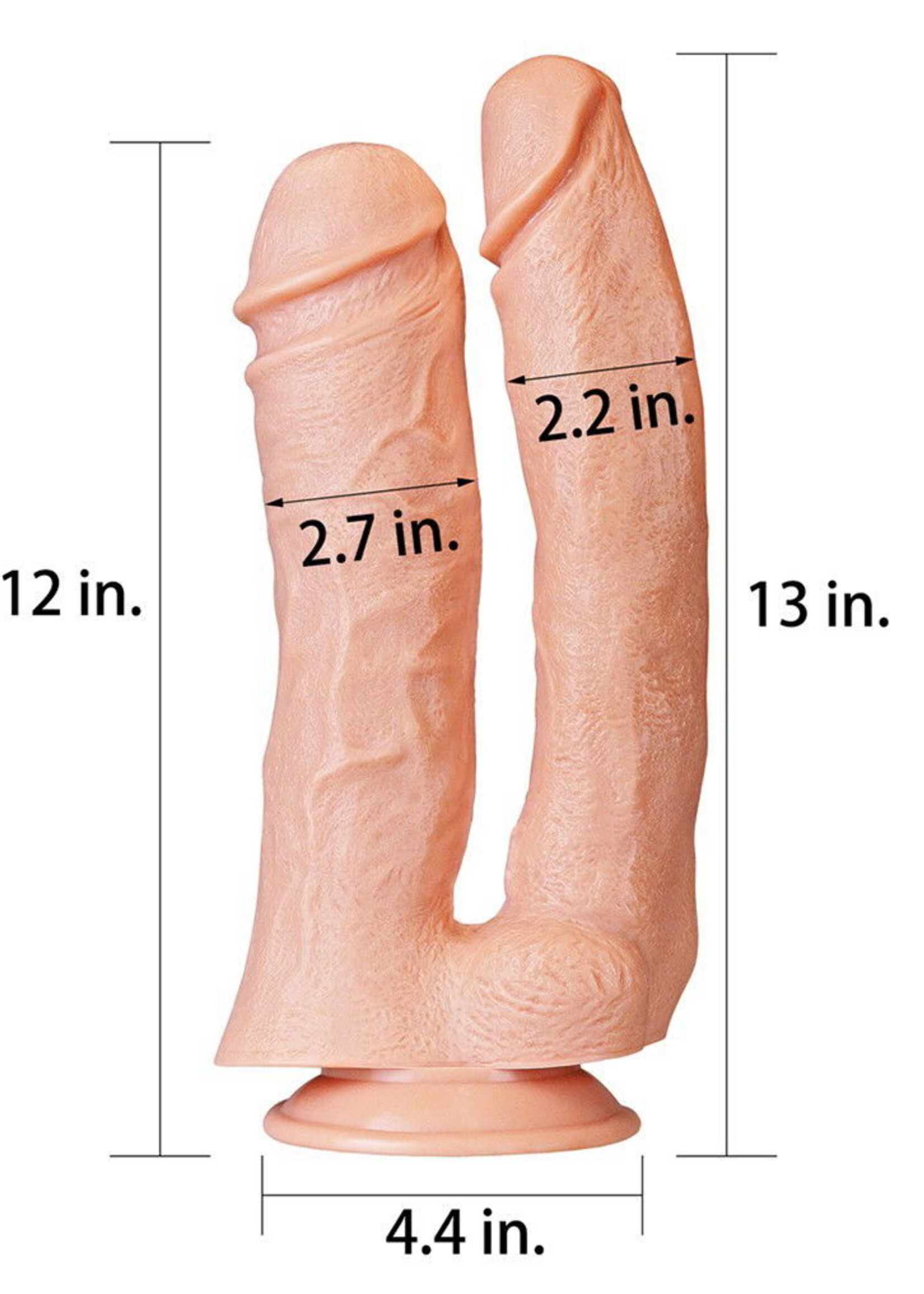 LoveToy Mega Dubbele Dildo - Strap-On 30 cm Ø 5,5 cm