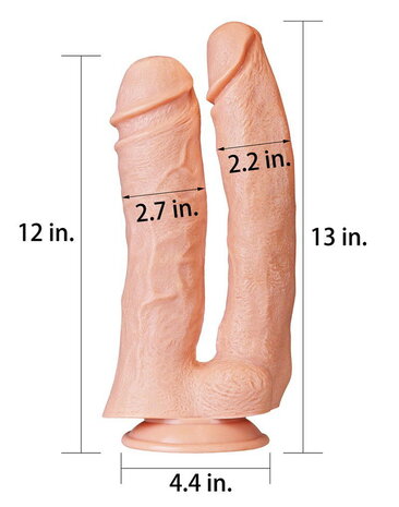 LoveToy Mega Double Dildo - Strap-On 30 cm Ø 5,5 cm