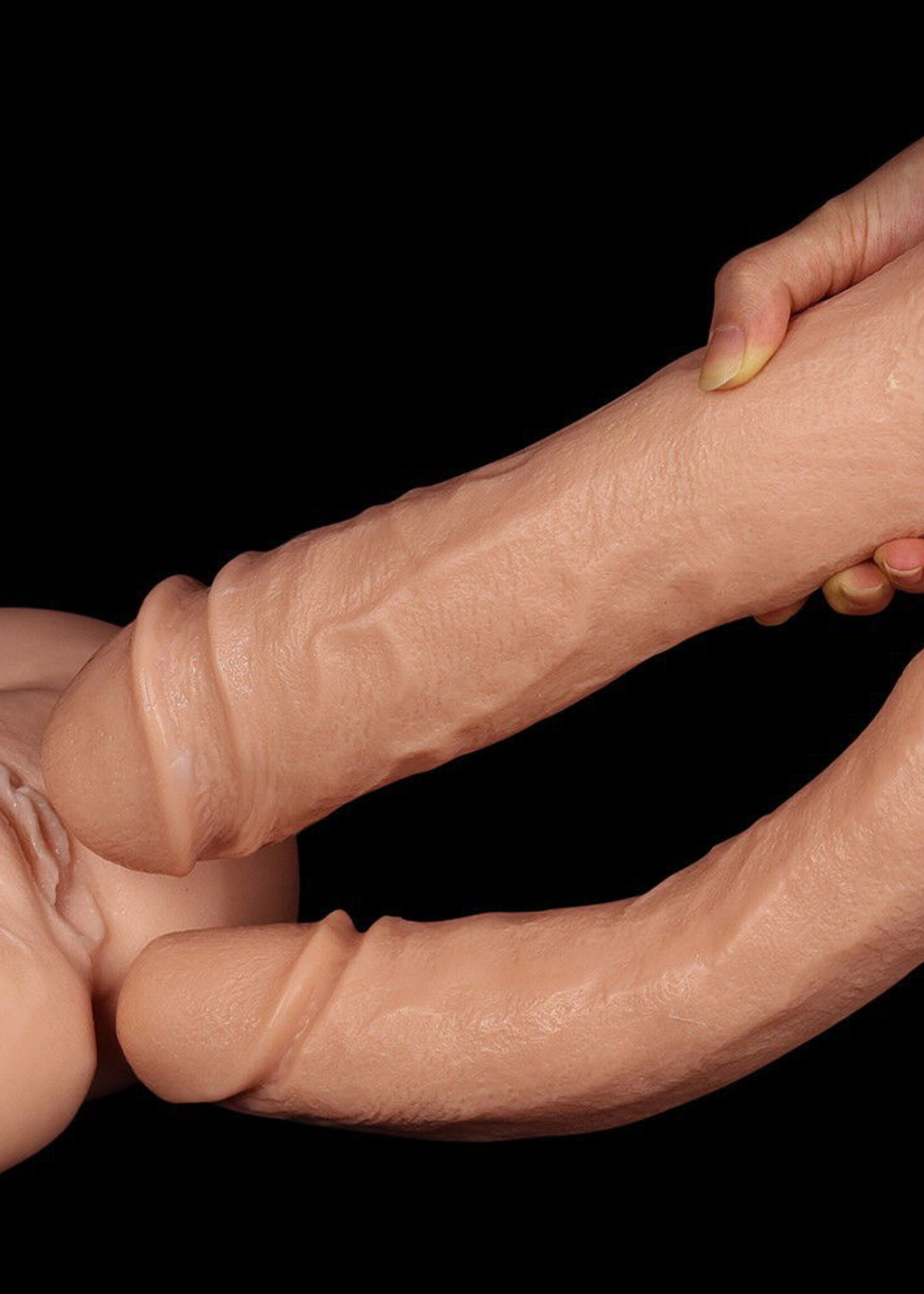 LoveToy Mega Dubbele Dildo - Strap-On 30 cm Ø 5,5 cm
