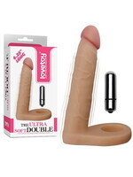 LoveToy The Ultra Soft Double Vibrerende Dildo 16 cm - Nude
