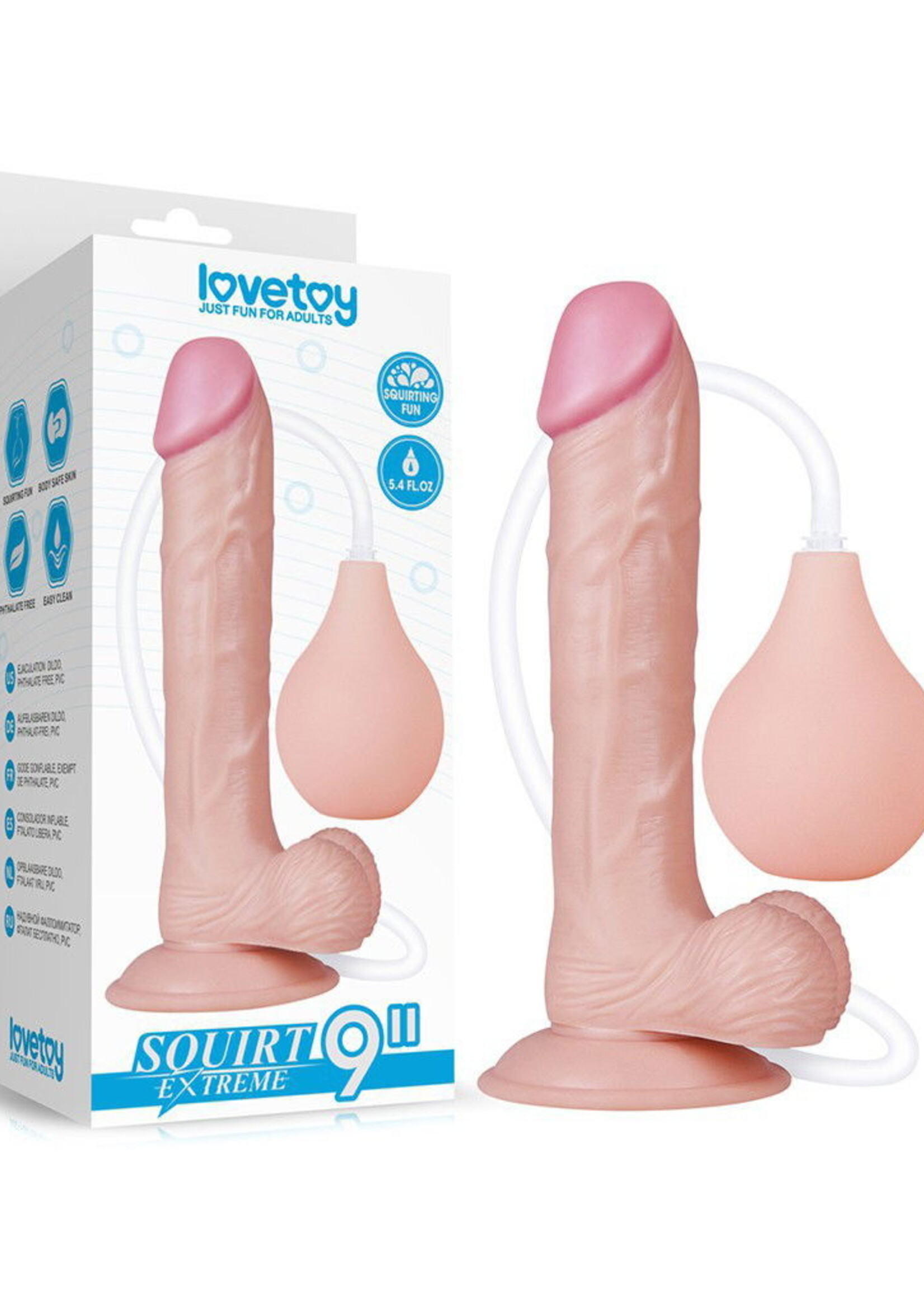 LoveToy Squirt Extreme Dildo - Realistischer Dildo 23 cm Ø 4,4 cm