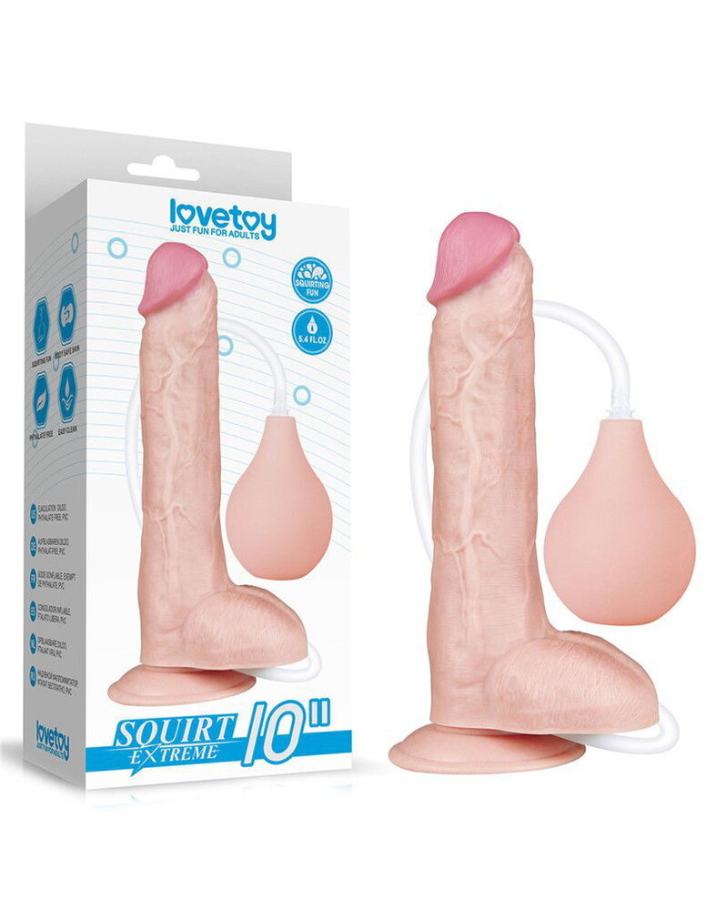 LoveToy Squirt Extreme Dildo - Realistische dildo 25,4 cm Ø 4,8 cm