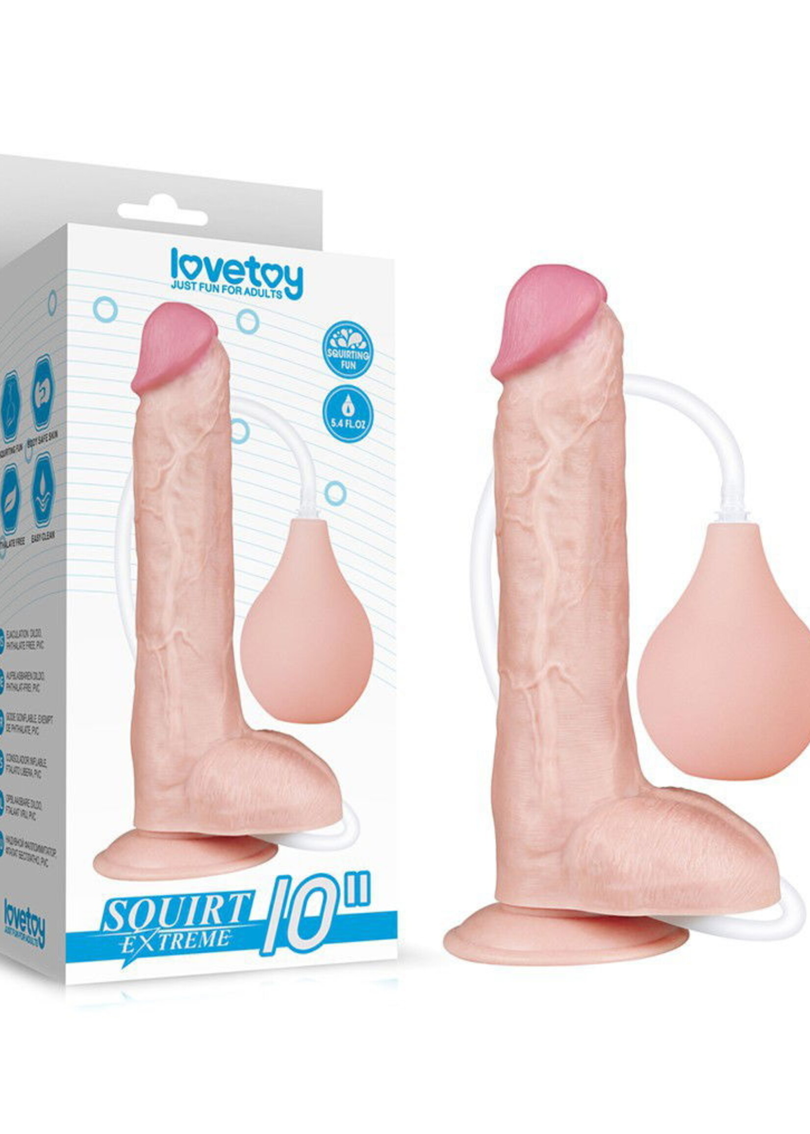 LoveToy Gode Squirt Extreme 25,4 cm - Nu