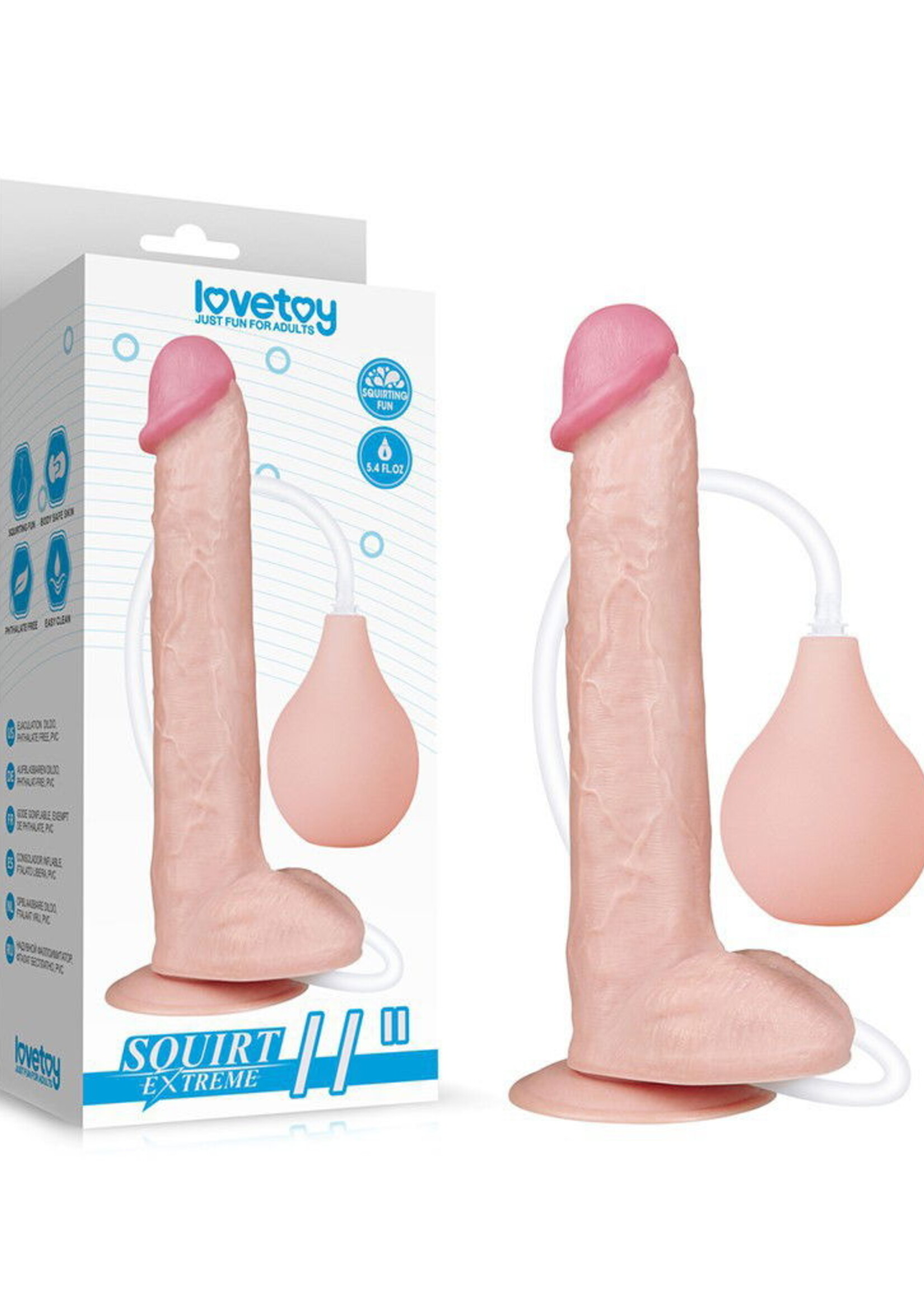 LoveToy Squirt Extreme Dildo - Realistische dildo 28 cm Ø 4,8 cm