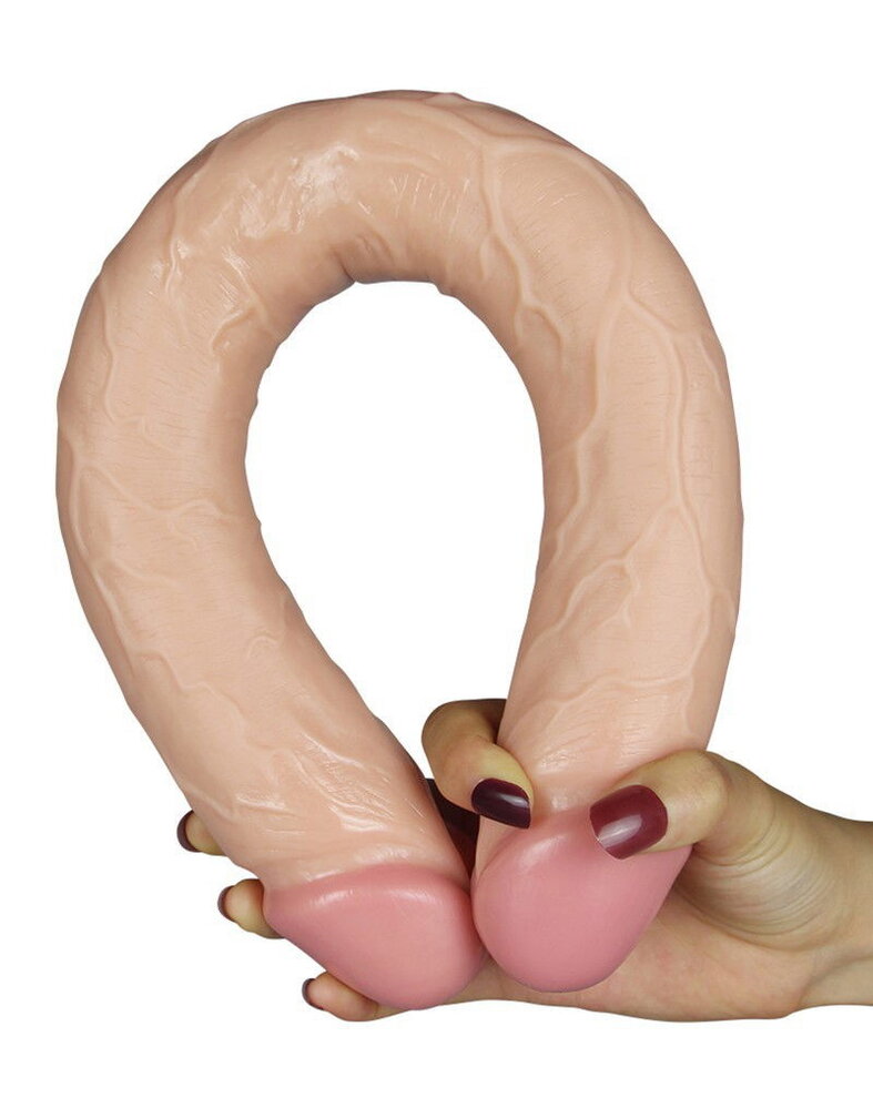 LoveToy Gode double King Size Slim Ultra 45 cm - Nude LoveToy Gode double King Size Slim Ultra 45 cm - Nude