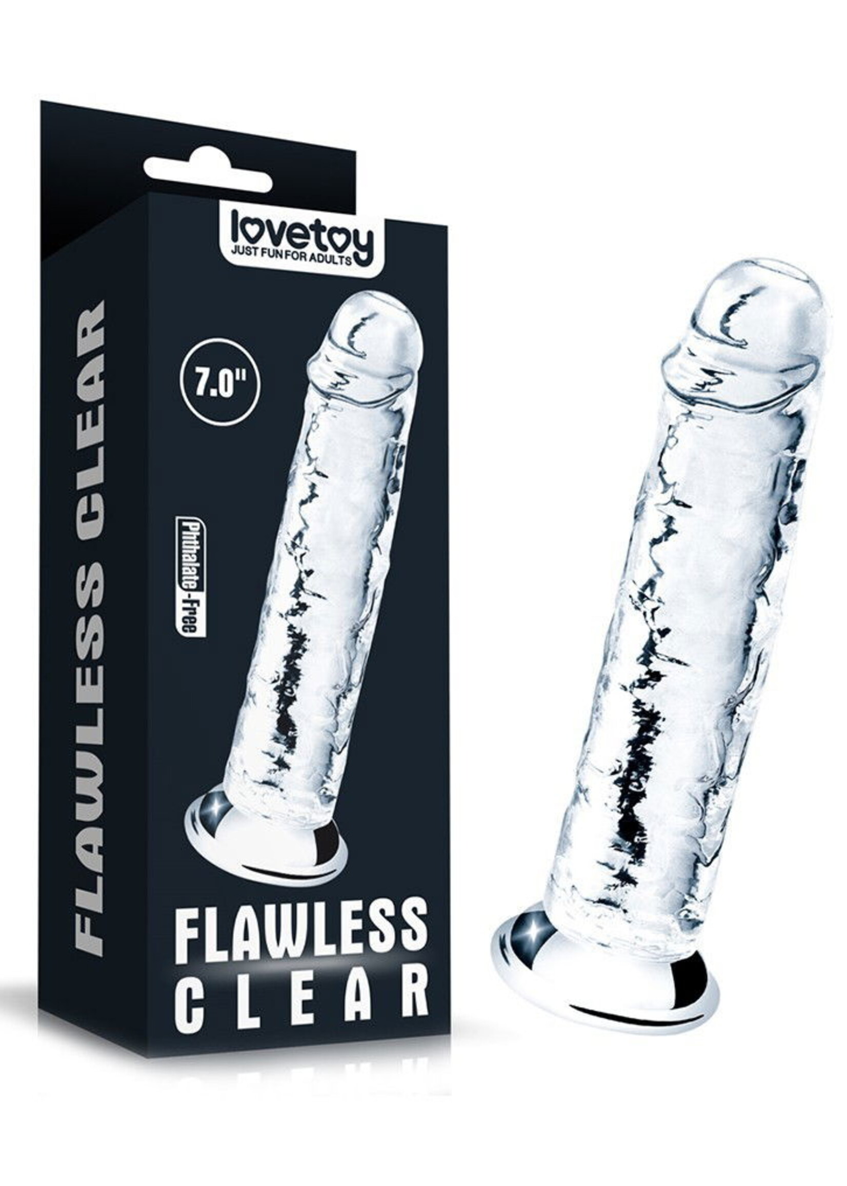 LoveToy Flawless Clear Dildo - Realistischer Dildo 18 cm Ø 3,5 cm
