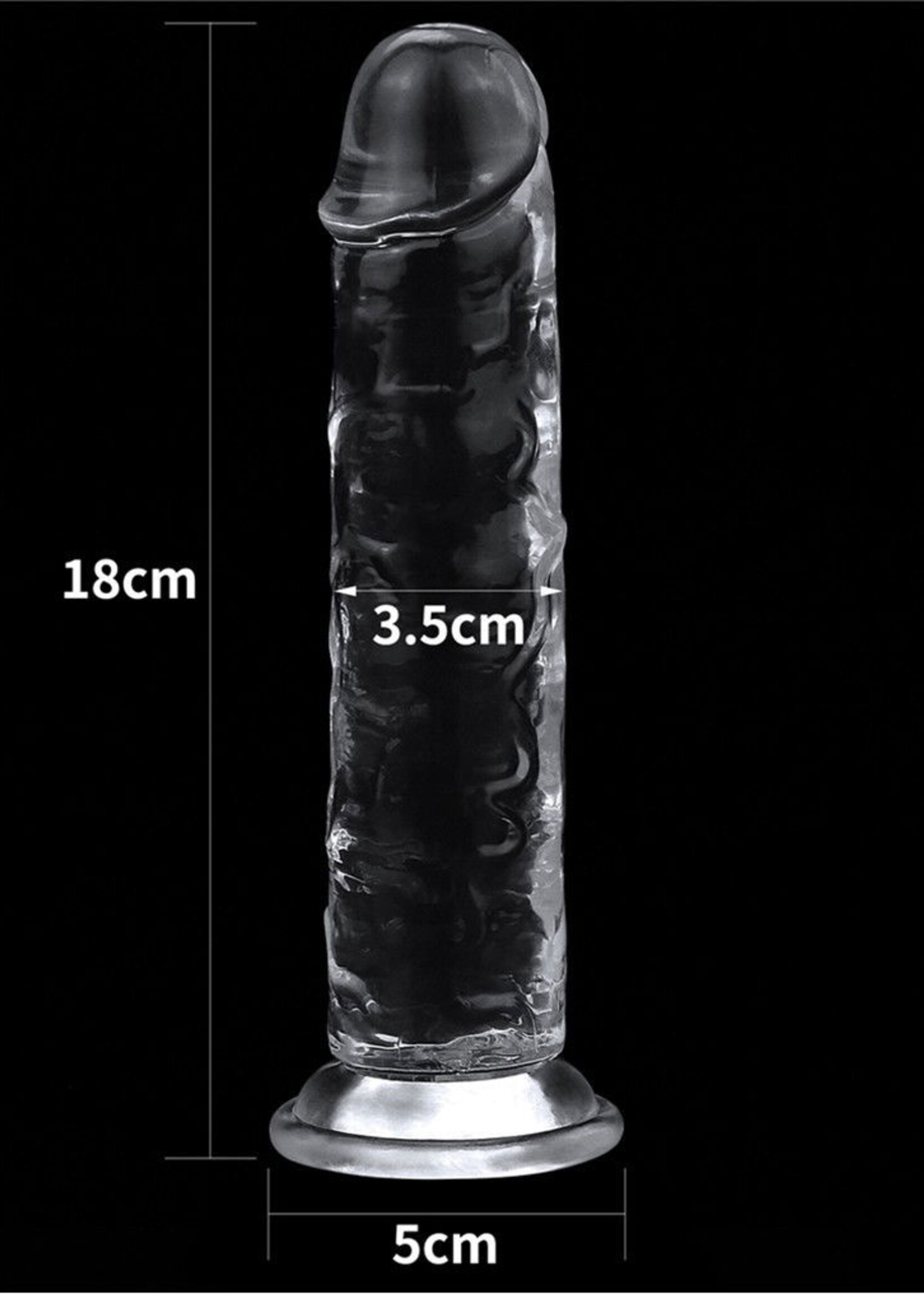 LoveToy Flawless Clear Dildo - Realistischer Dildo 18 cm Ø 3,5 cm