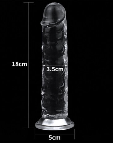 LoveToy Perfecte transparante dildo - Realistische dildo 18 cm Ø 3,5 cm LoveToy Perfecte transparante dildo - Realistische dildo 18 cm Ø 3,5 cm