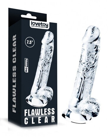 LoveToy Perfecte transparante dildo - Realistische dildo 19 cm Ø 3,5 cm