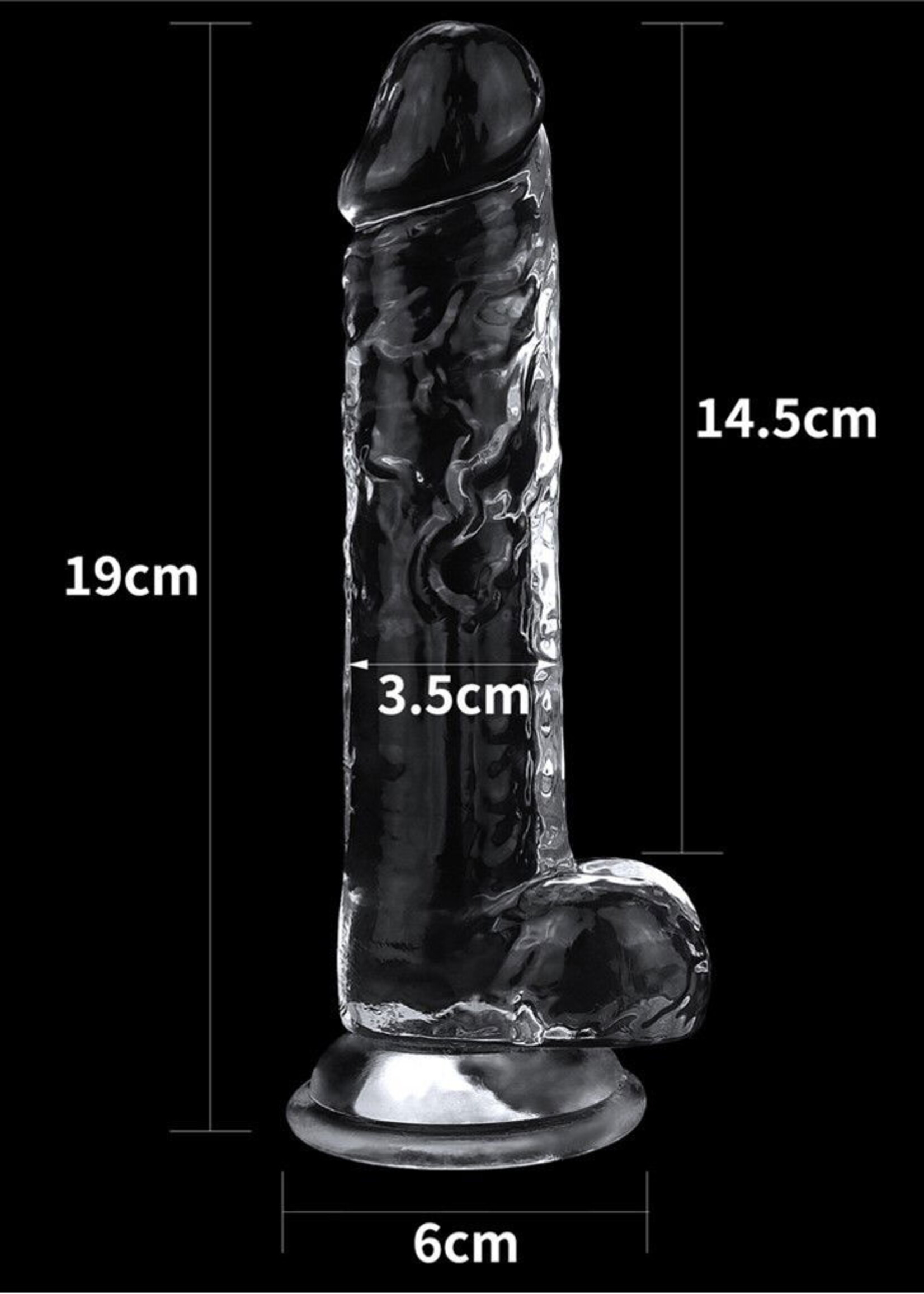 LoveToy Flawless Clear Dildo - Realistischer Dildo 19 cm Ø 3,5 cm