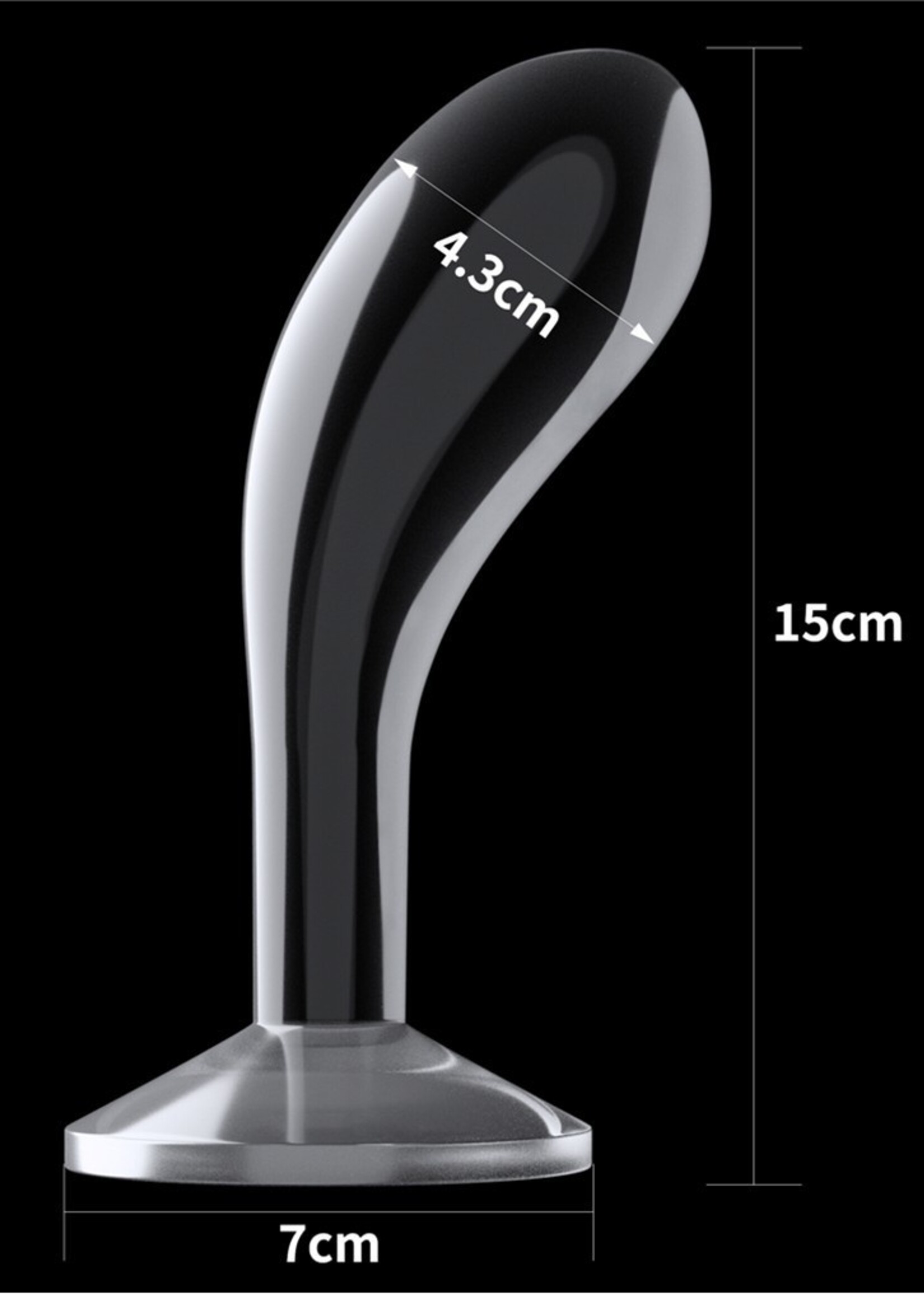 LoveToy Prostaatplug - transparant 15 cm Ø 4,3 cm