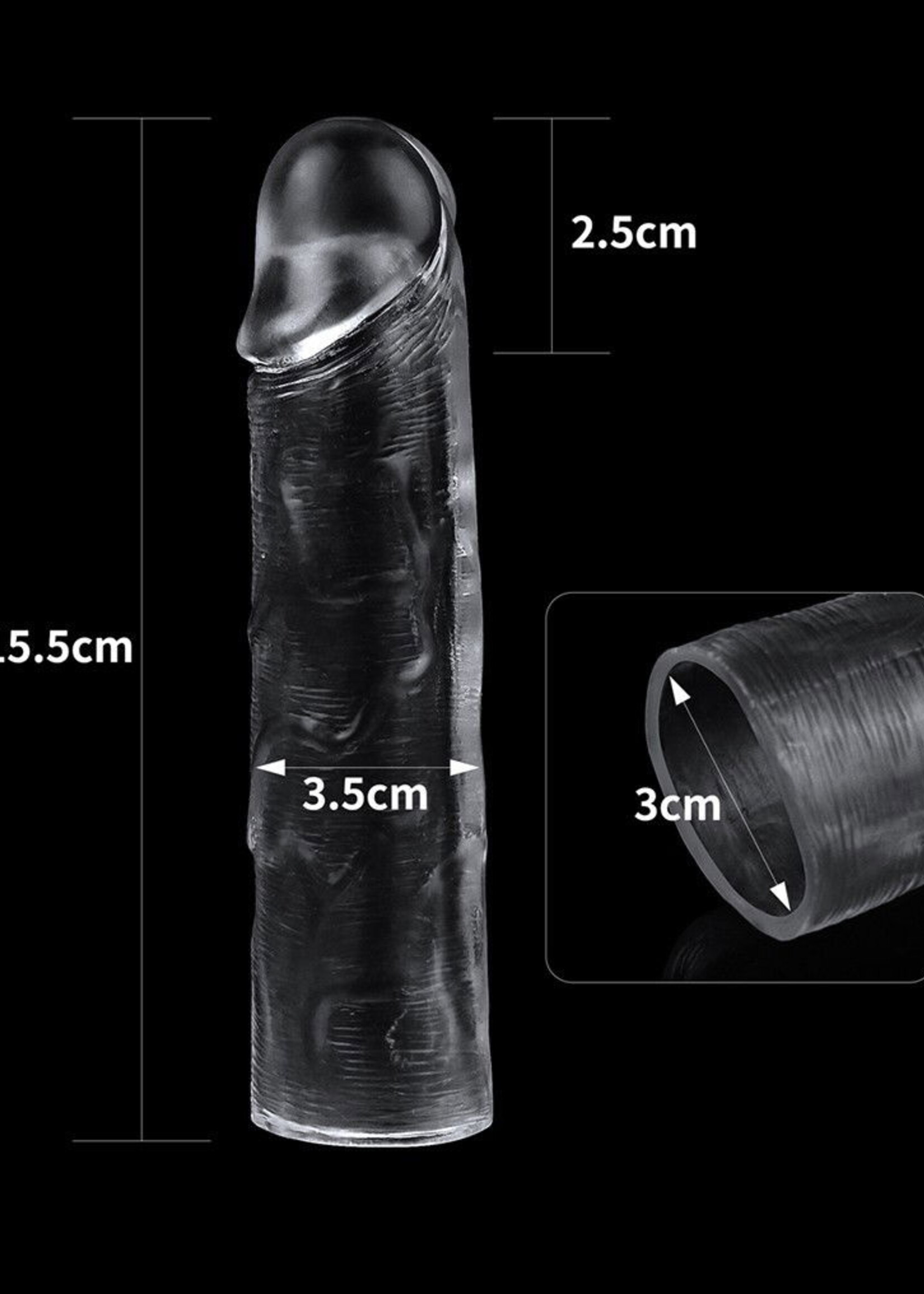 LoveToy Perfecte transparante penishuls - 2,5 cm verlenging
