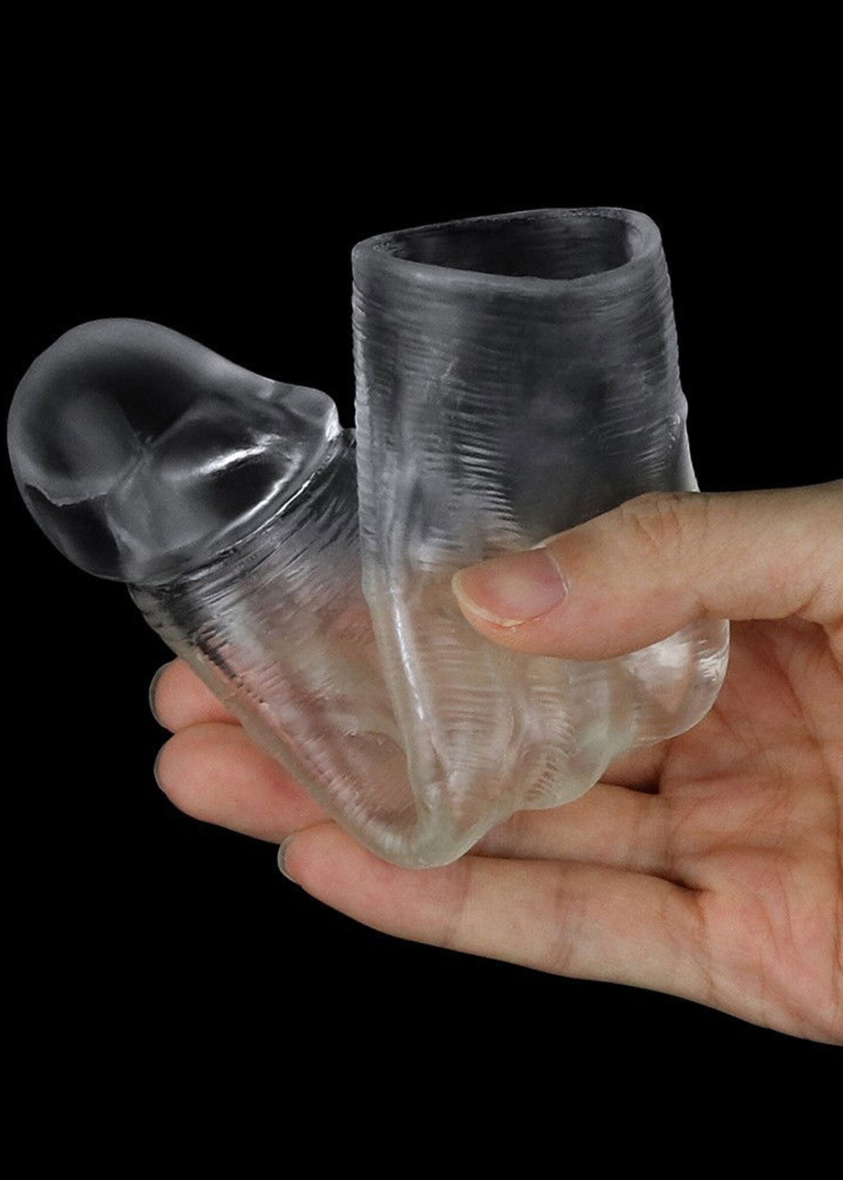 LoveToy Gaine pour pénis transparente sans défaut + 2,5 cm - Transparente