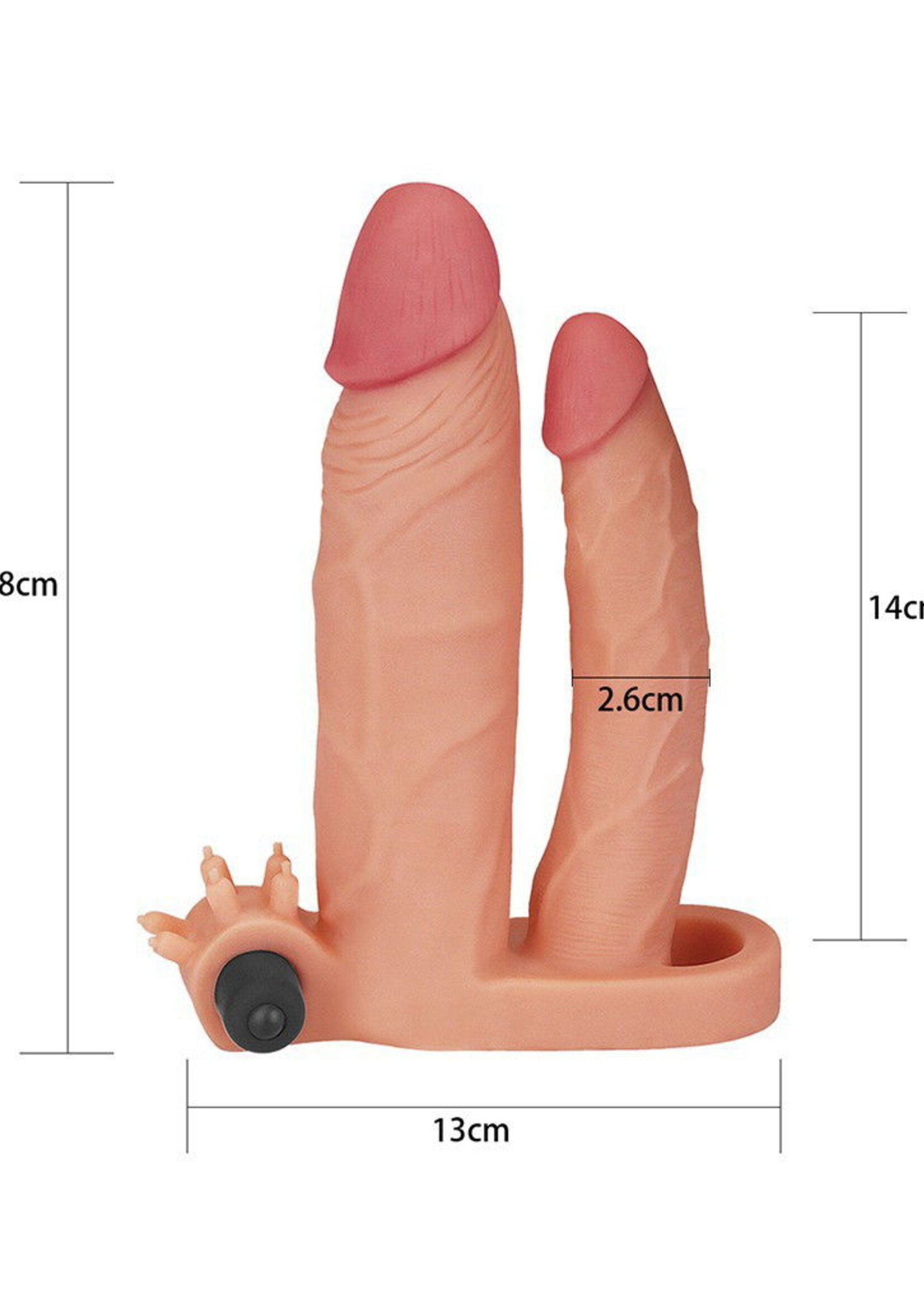 LoveToy Pleasure X Tender Penis Sleeve - Vibrerend +5 cm verlenging