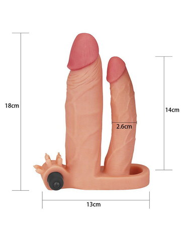 LoveToy Pleasure X Tender Penis Sleeve - Vibrierende +5 cm Verlängerung