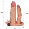 LoveToy Pleasure X Tender Manchon vibrant double pénis + 5 cm - Nude