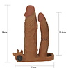 LoveToy LoveToy - Pleasure X Tender Manchon vibrant double pénis + 5 cm - Marron LoveToy LoveToy - Pleasure X Tender Manchon vibrant double pénis + 5 cm - Marron