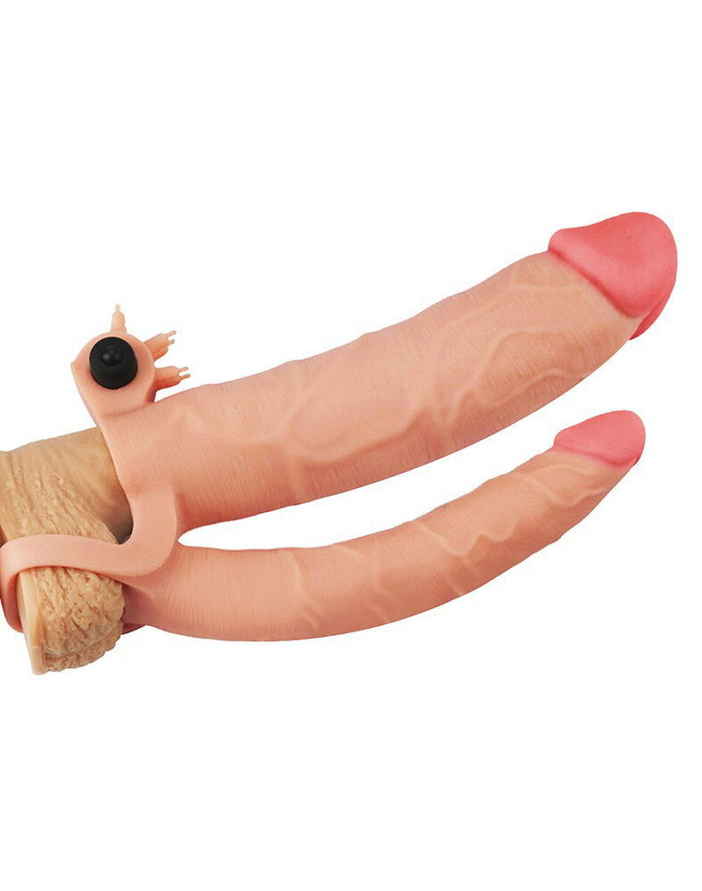LoveToy Pleasure X Tender Penis Sleeve +7,5 cm - Vibrerende penisverlenging