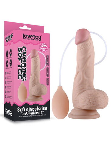 LoveToy Zachte ejaculatiedildo met testikels - 20 cm spuitende dildo LoveToy Zachte ejaculatiedildo met testikels - 20 cm spuitende dildo
