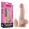 LoveToy Gode éjaculation douce avec testicules 20 cm - Gode gicleur - Nude