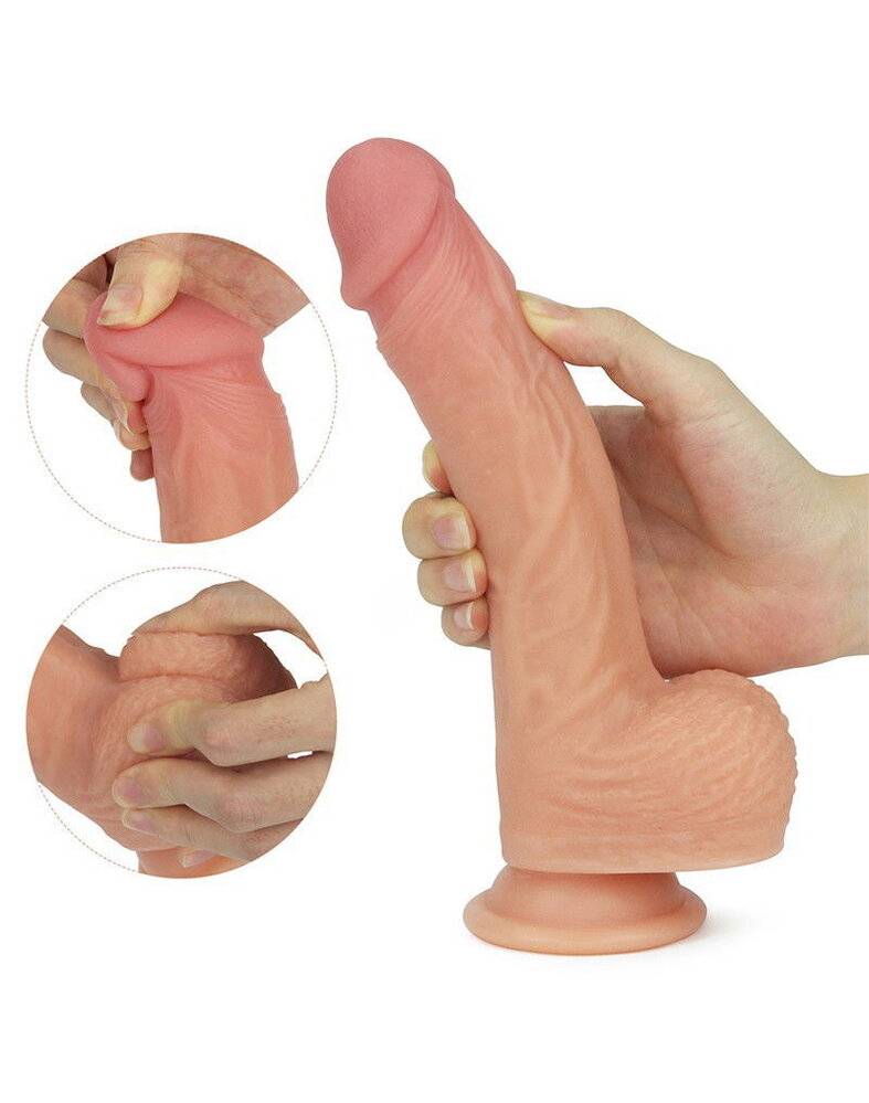 LoveToy Rotierender & Heizender Dildo - Realistischer Dildo 21,5 cm Ø4 cm + Wärmfunktion
