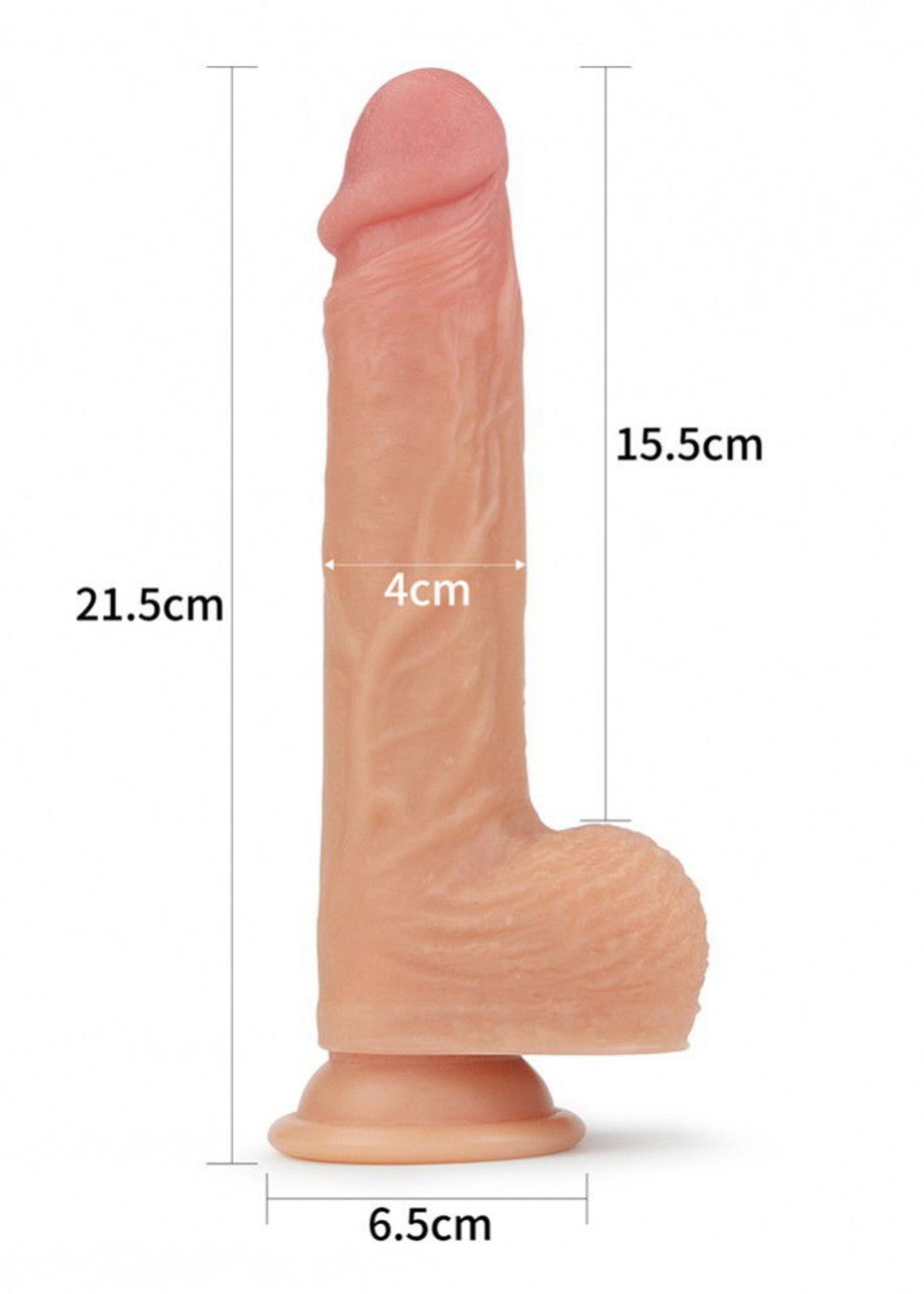 LoveToy Rotierender & Heizender Dildo - Realistischer Dildo 21,5 cm Ø4 cm + Wärmfunktion